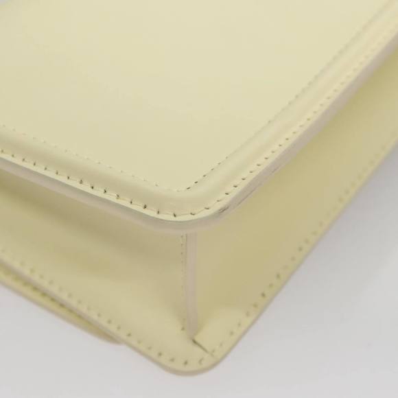 BURBERRY Chain Shoulder Bag Leather Beige Auth 107508 - Picture 12 of 16